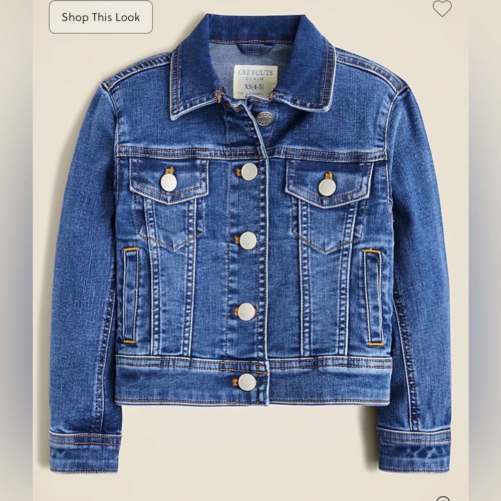 New with tags Crewcuts Classic Blue Girls' cropped denim trucker jacket